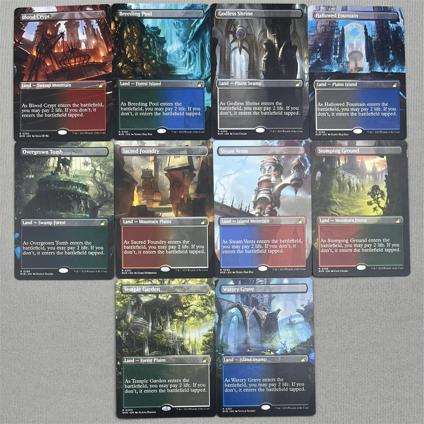 بطاقات RVR HOLO3-02 TCG للعب المنزلي ماجيكال بروكسي شاک لاند RVRCrypt the Pool Godless Shrine Hallowed Fountain جمع