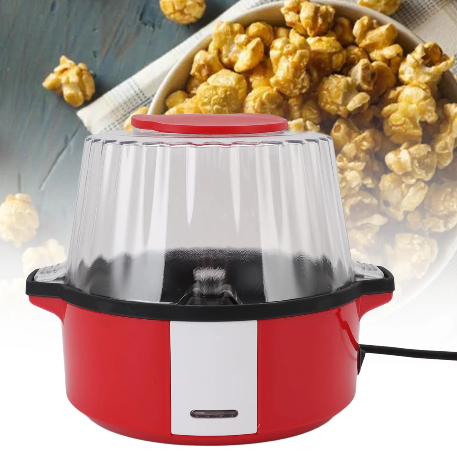 Máquina de pipoca multifuncional tampa transparente totalmente automática pequena máquina de pipoca elétrica para casa