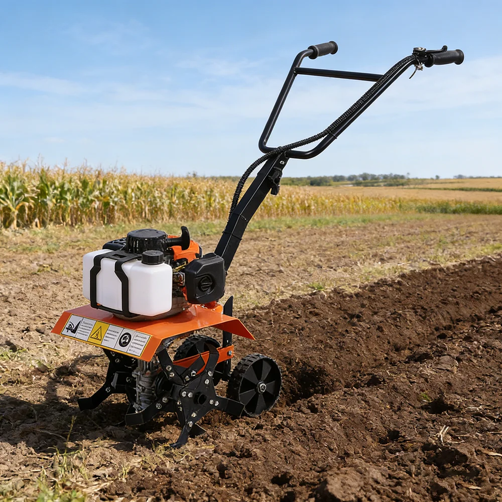 TUNGFULL New Cultivator 2 Stroke Multi-function Rotary Tiller Machinery Compact Micro Tiller for Home Garden and Small