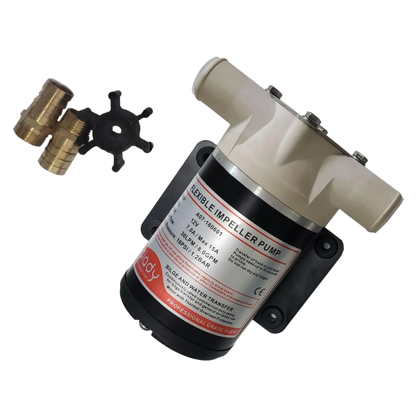 12V Water Puppy Bilge / Sump Impeller Pump 8 GPM for Boats