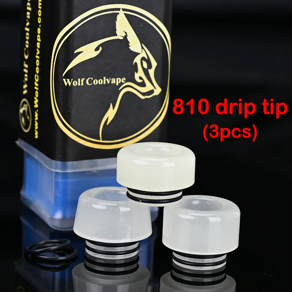 3pcs/box wolfcoolvape 810 drip tip Custom Drip Tips Drip tip mouthpiece Luminous color for Vapes Tanks rda rta
