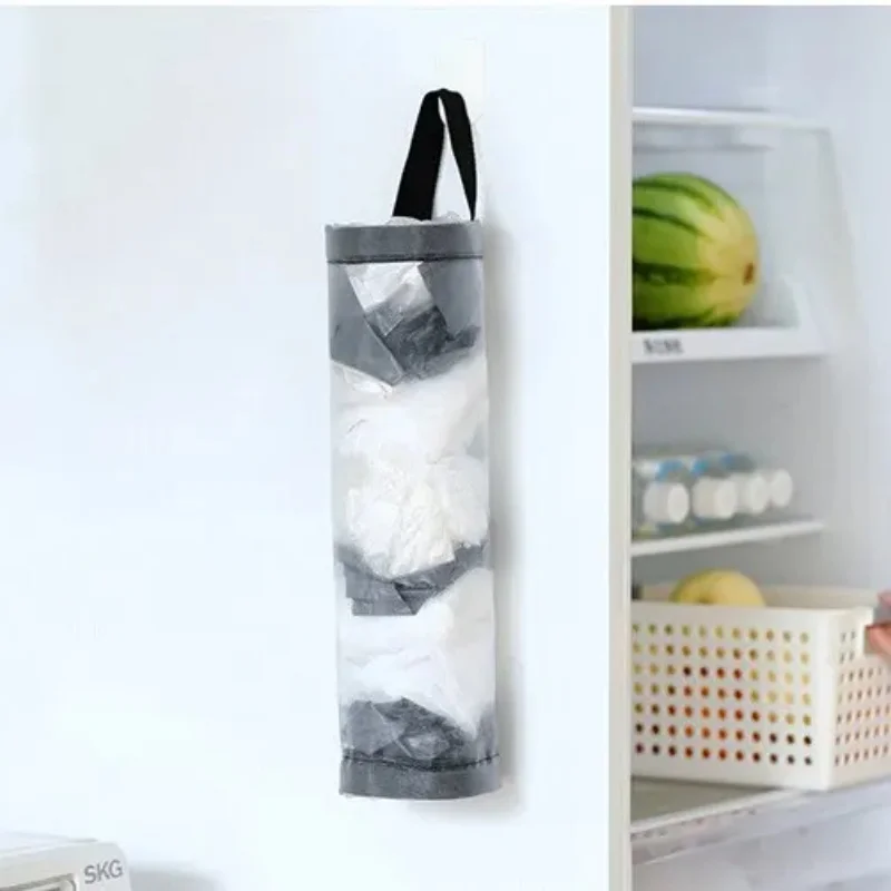 Dispensador de Sacos Plásticos para Montagem na Parede, Organizador Reutilizável de Lixo e Utensílios para Cozinha