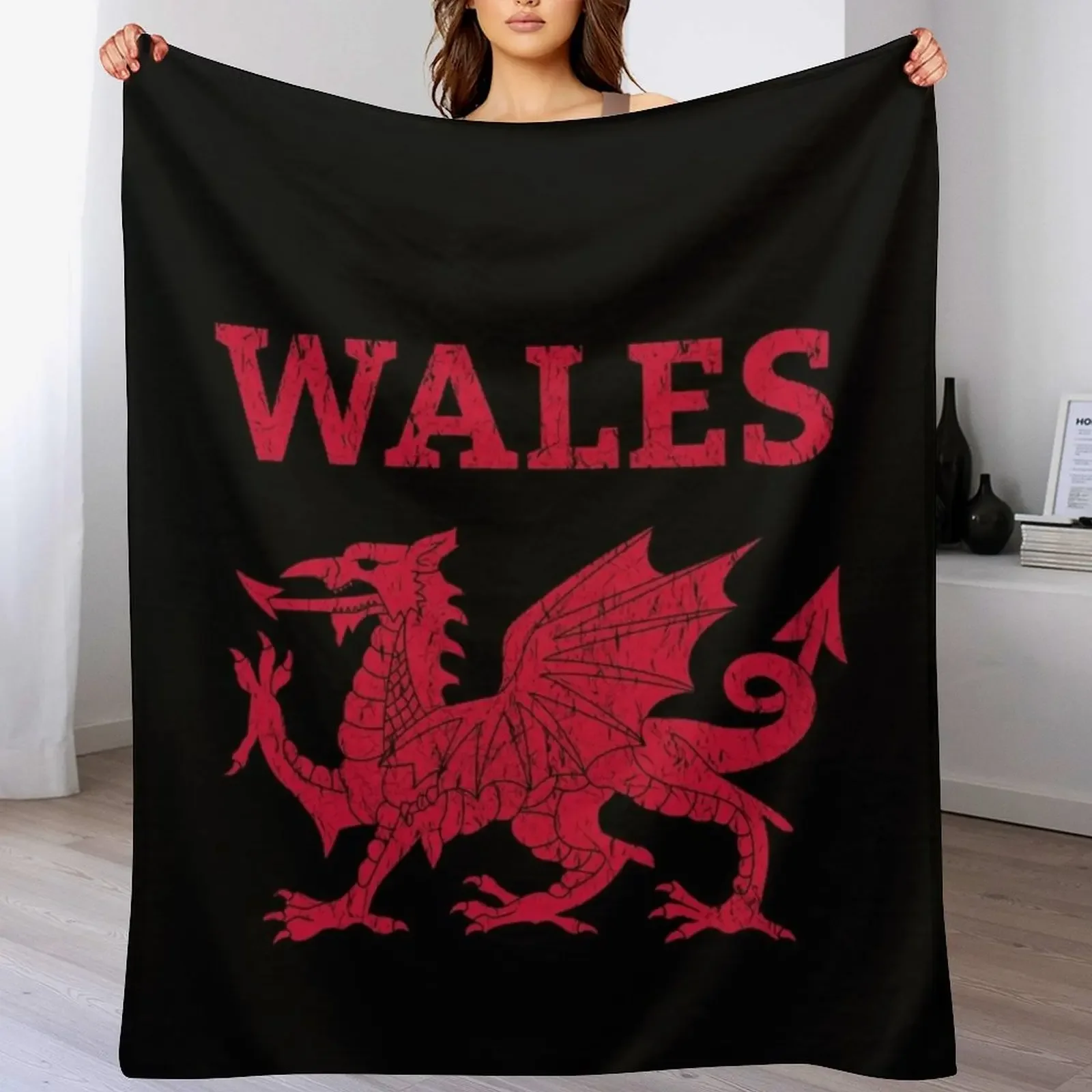 

Wales Red Dragon Throw Blanket Flannel Luxury Brand christmas gifts funny gift Blankets