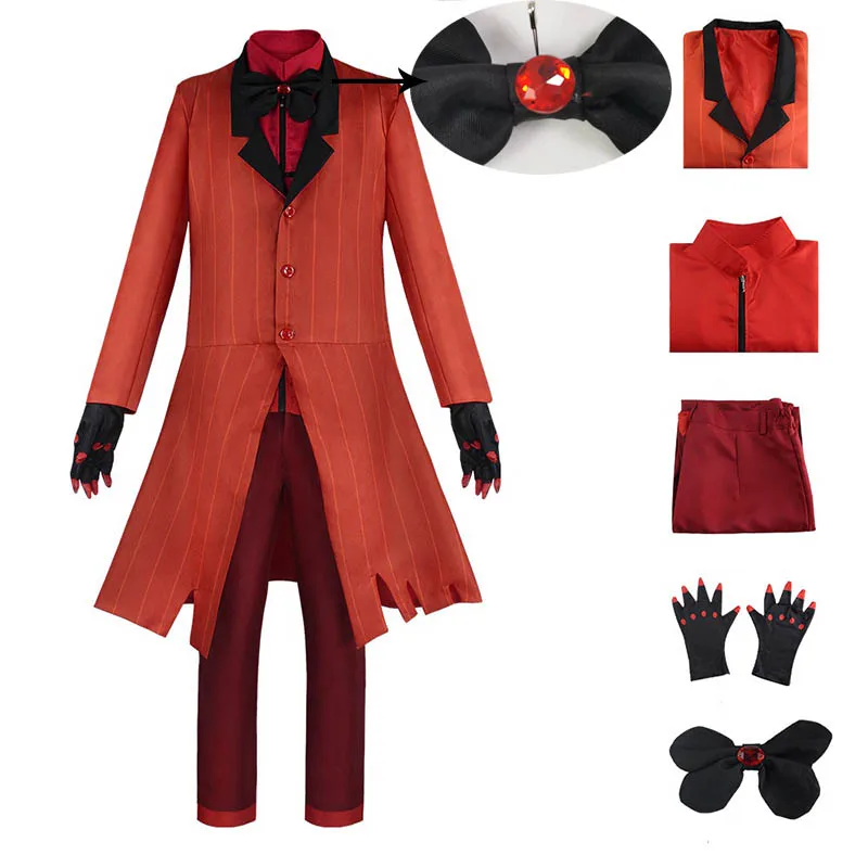 Hazbin Cosplay Hotel uniforme Alastor Costume Cosplay uomini adulti carnevale di Halloween costumi di natale vestito rosso Anime Cosplay