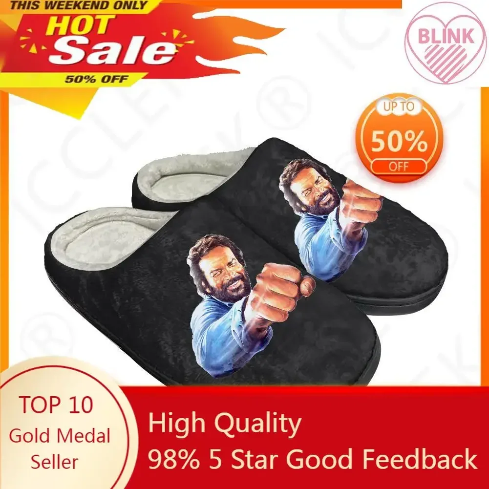 

Hot Bud Spencer Actor Home Cotton Custom Slippers Mens Womens Sandals Plush Casual Keep Warm Shoes Thermal Comfortable Slipper