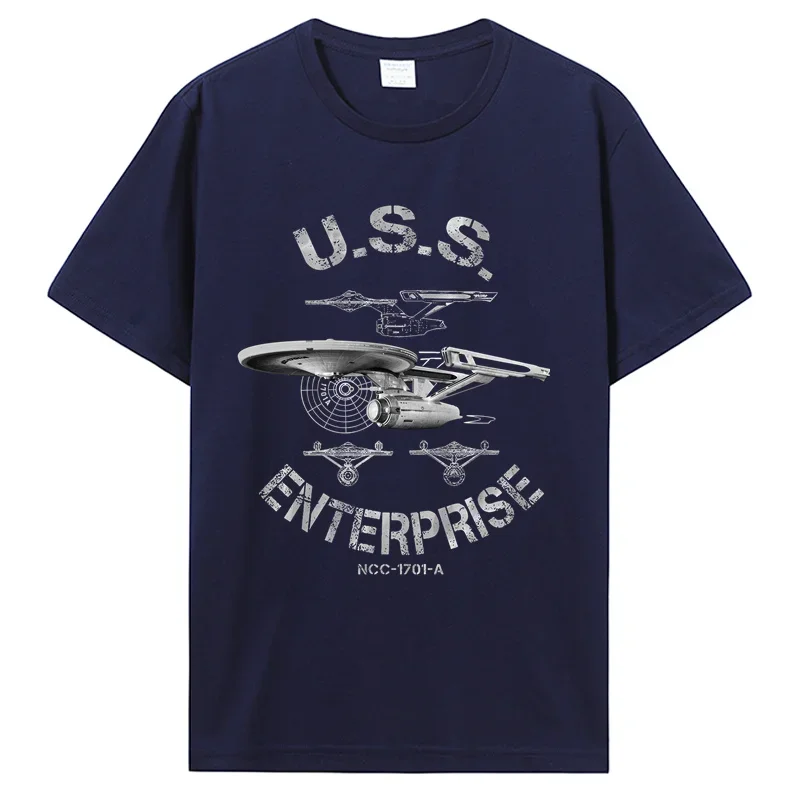 T Shirt men Uss Enterprise Voyager Spock Raumschiff Sci Fi Retro Planet tees tshirt harajuku image 4