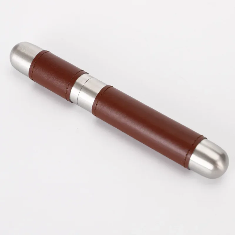 Exquisite Thick Stainless Steel Cigar Tube Box Cylindrical Single Portable Business Metal Smoking Set Gift Boutique.