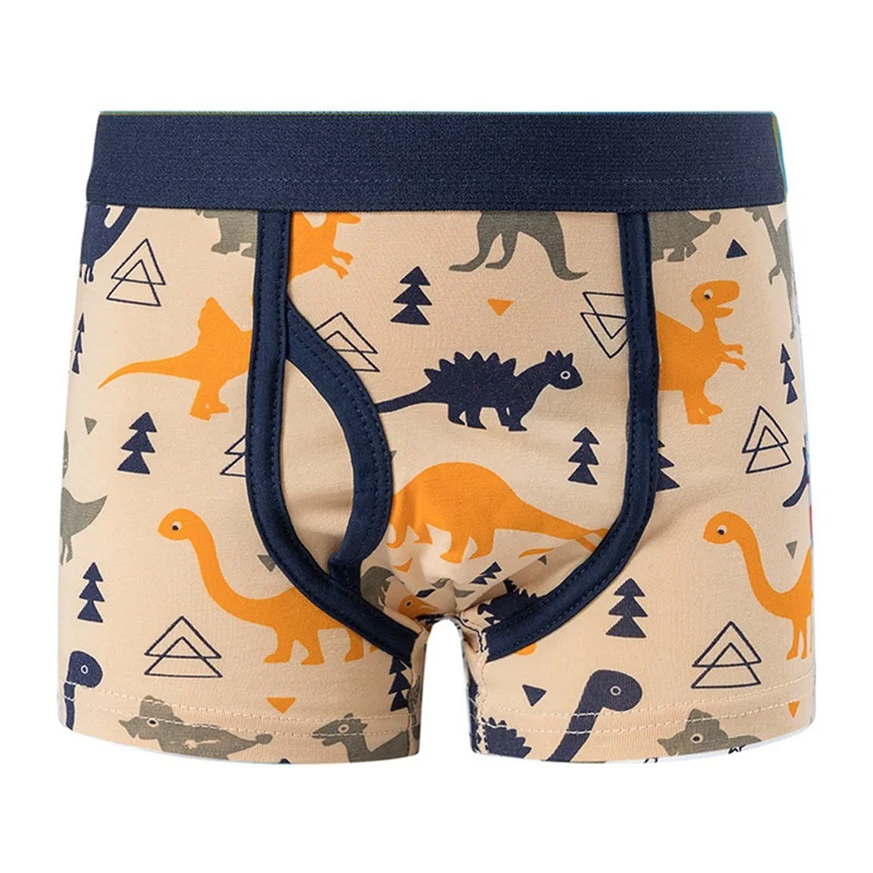 Toddler Kid Boys Underwear Soft Breathable Cartoon Dinosaur Fire Truck Pattern Comfy Boxers Briefs Kids Fashion