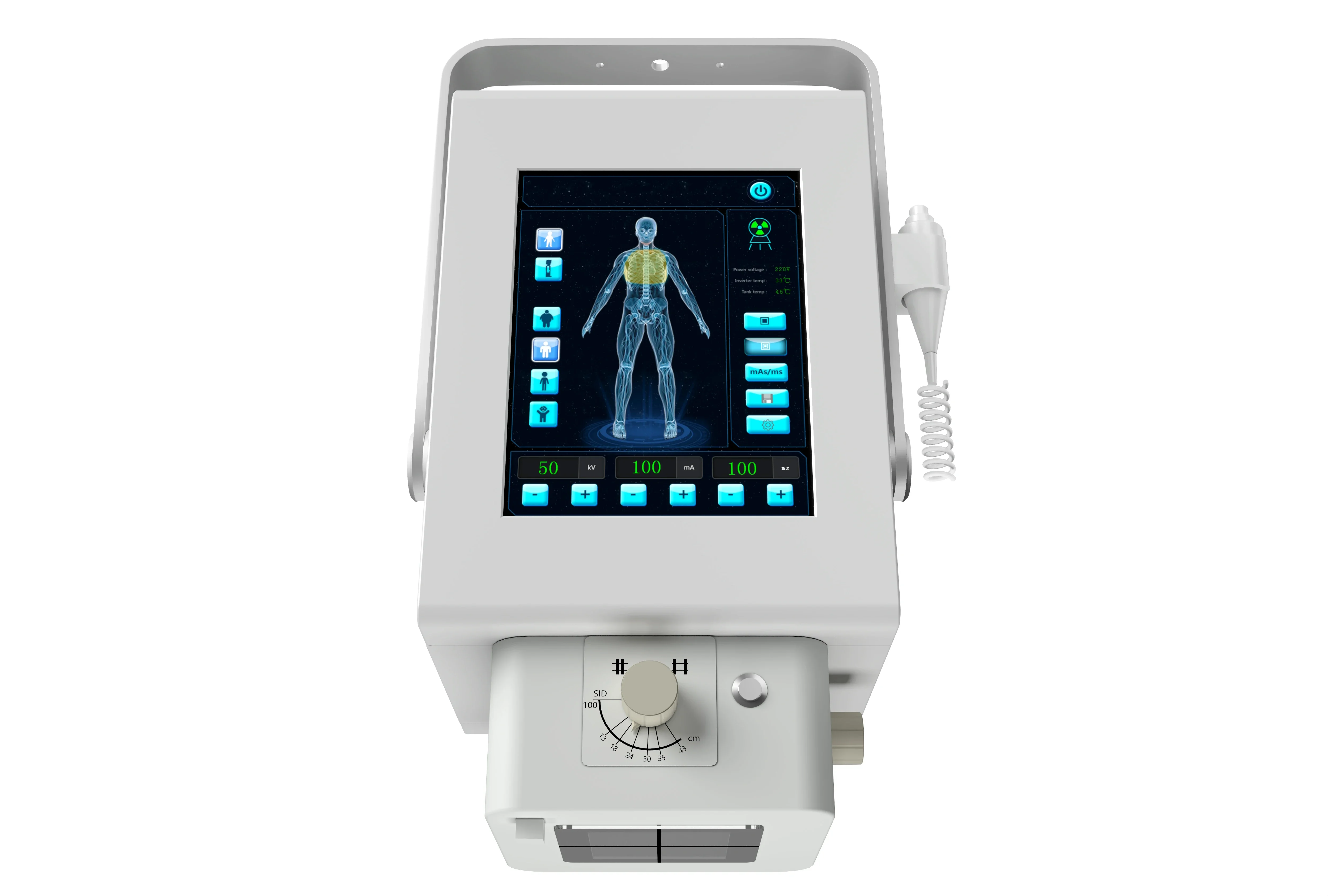 5.6KW Medical Diagnosis Mobile Portable X-ray Machine With Battery for bedside photography