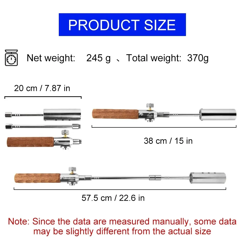 Widesea Camping długi płomień zapalnik na zewnątrz przenośny drewniany uchwyt palnik piknik BBQ zbiornik gazu pistolet natryskowy wymienny zestaw