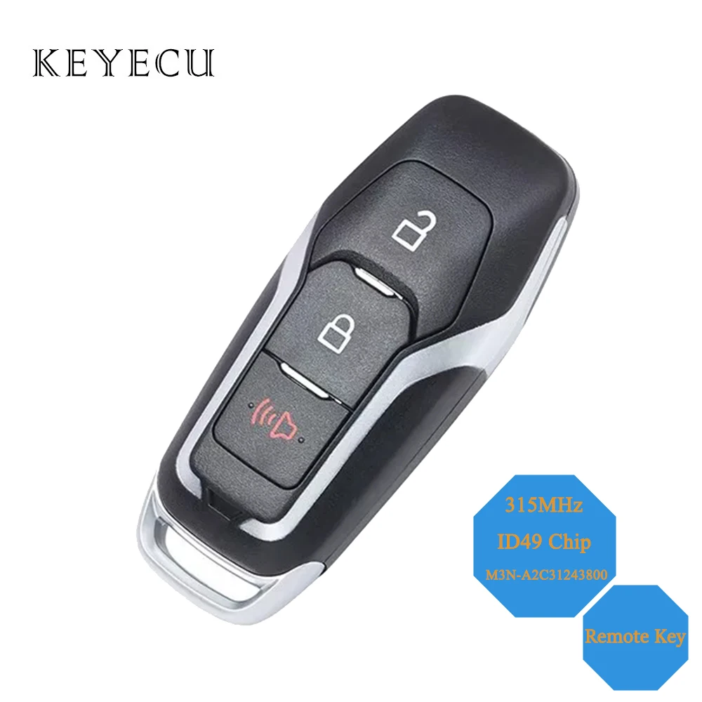 Keyecu-مفتاح سيارة ذكي للتحكم عن بعد فوب ، من MHz ، رقاقة ID49 ، فورد من من من من من ، مستكشف ، في ، في ، في ، في ، في ، في ، 164-r8111