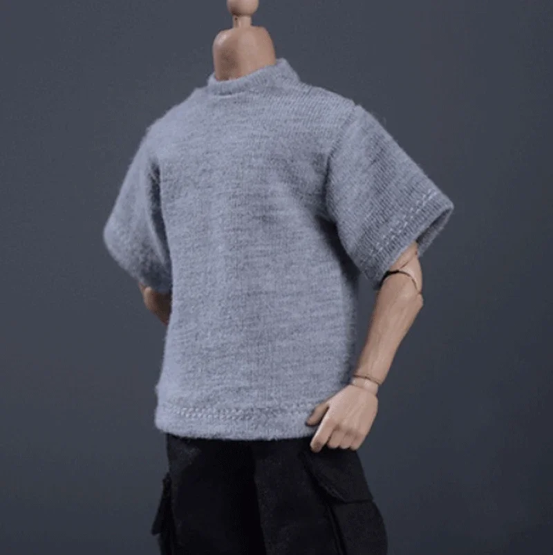 

ATS 1/12th Soldier Gray Casual Trendy T-Shirt Model for 6" Male Figure