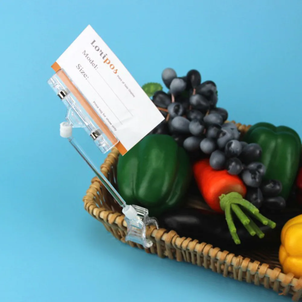 Transparent Plastic Card Display Stand Double Clips Adjustable Sign Card Display Holder Business Advertising Folder