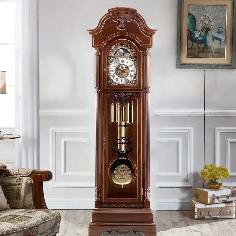 LJYMahogany floor clock living room home modern Chinese European style, Helmler mechanical pendulum clock