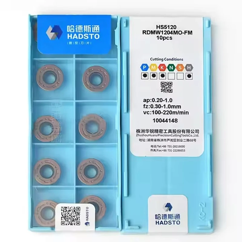 Hadsto Rdmw10T3Mo Rdmw1003Mo Rdmw1204Mo Rdmw1605Mo Rdmw0802Mo Fm Hs5120 Hs5130 tour carbure Imitation fraisage Cnc lame de tournage R4 R5 R6 R8