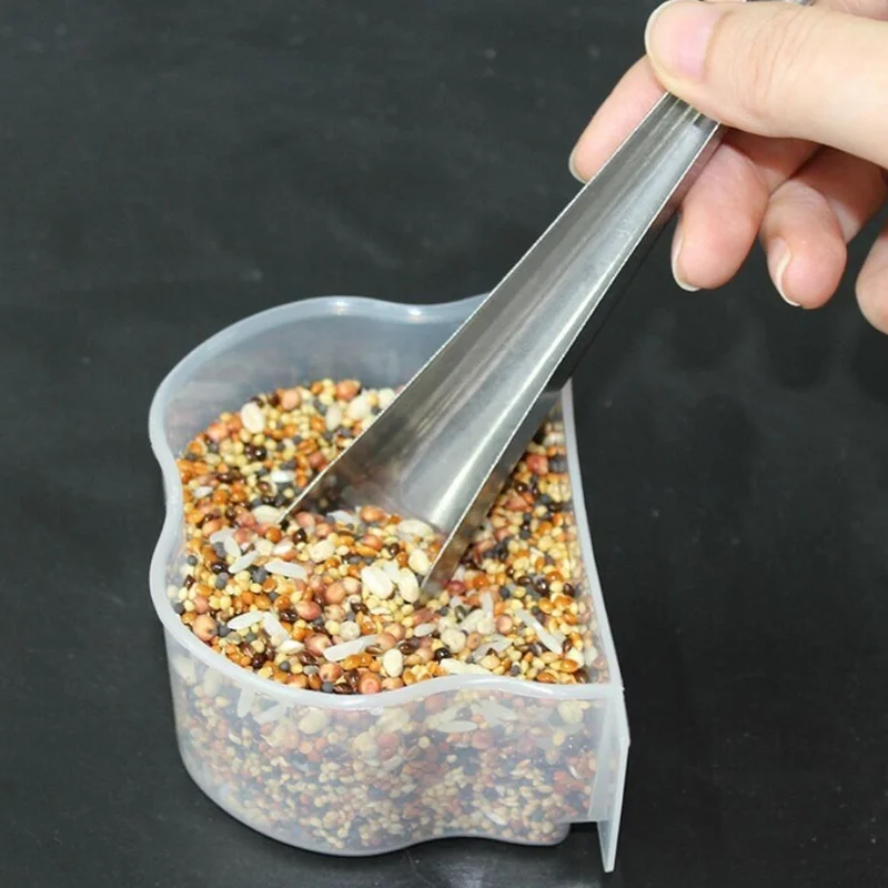 1Pcs Stainless Steel Bird Cage Feeder Food Water Bowl Container For Parrot Pigeon Hummingbird Pet Bird Feeding Accessory