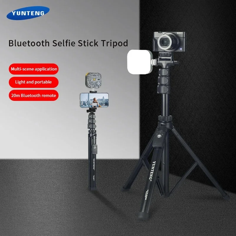 Yunteng VCT-91666 All-in-One-Selfie-Stick-Stativ-Blitzschuh-Universal-Desktop-Ständer Multifunktion aler tragbarer Reisest änder