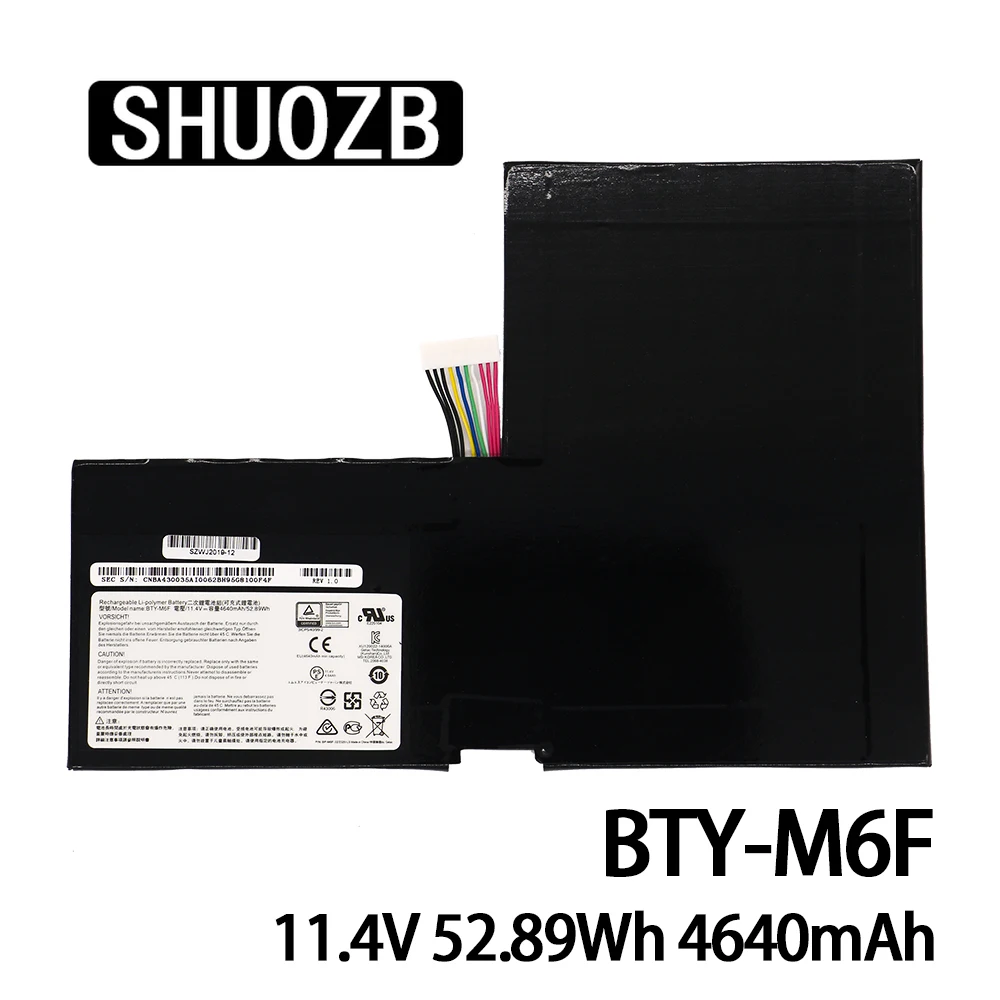 

BTY-M6F Laptop Battery For MSI GS60 2PL 2QE 6QE 6QC MS-16H2 2PE MS-16H4 2QC 2QD 6QC-257XCN Series 11.4V 52.89Wh 4640mAh SHUOZB