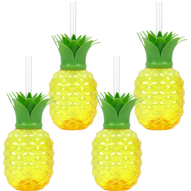 6/12pcs Hawaiian Party Decoration Pineapple Strawberry Drinking Cup Wedding Birthday Summer Hawaiian Tropical Party Decorations