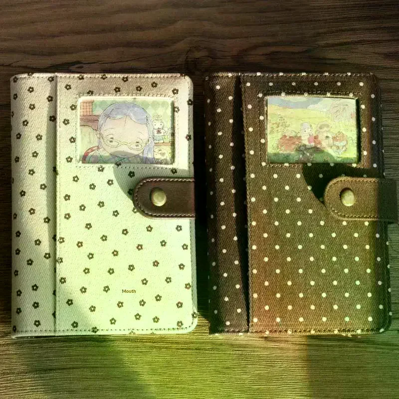 Retro Polka Dot Canvas Notebook Snap Closure Cartoon Photo Insert For Journaling Scrapbooking School Note Taking Cute