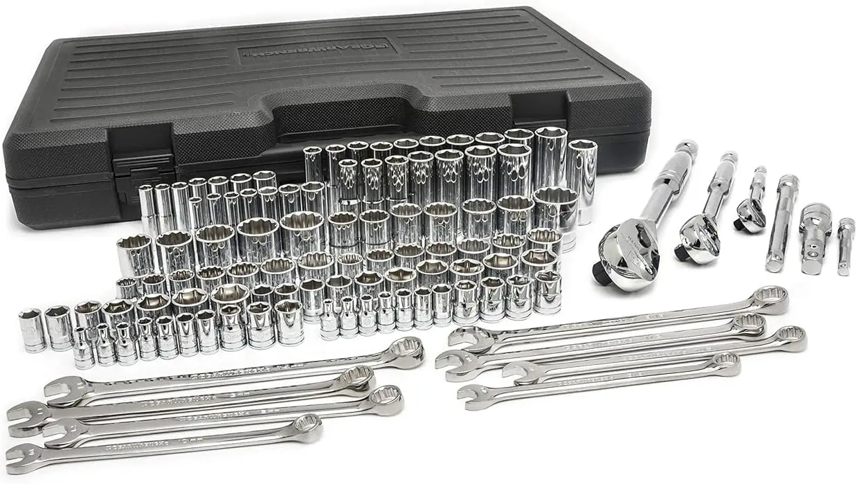 

110 Piece 1/4, 3/8 & 1/2 Drive 6 & 12 Point Standard and Deep SAE/Metric Mechanics Tool Set | 89058