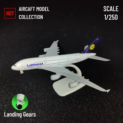 Scale 1:250 Metal Aircraft Model Replica, Lufthansa Airlines A380 Airplane Aviation Miniature Art Collection Kid Boy Toy Gift