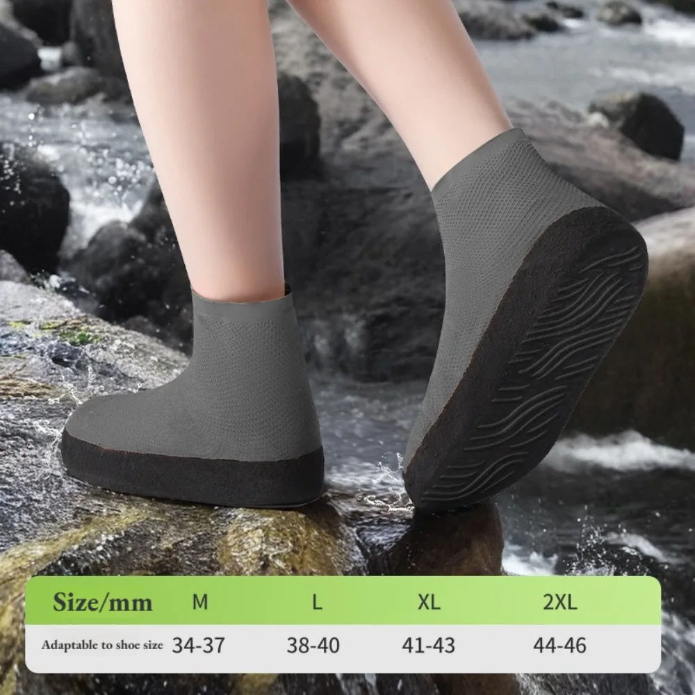1 Pair Latex Waterproof Shoe Covers Anti-Slip Reusable for Outdoor Travel Rainy Day Unisex Overshoes Foot Protectors image 6