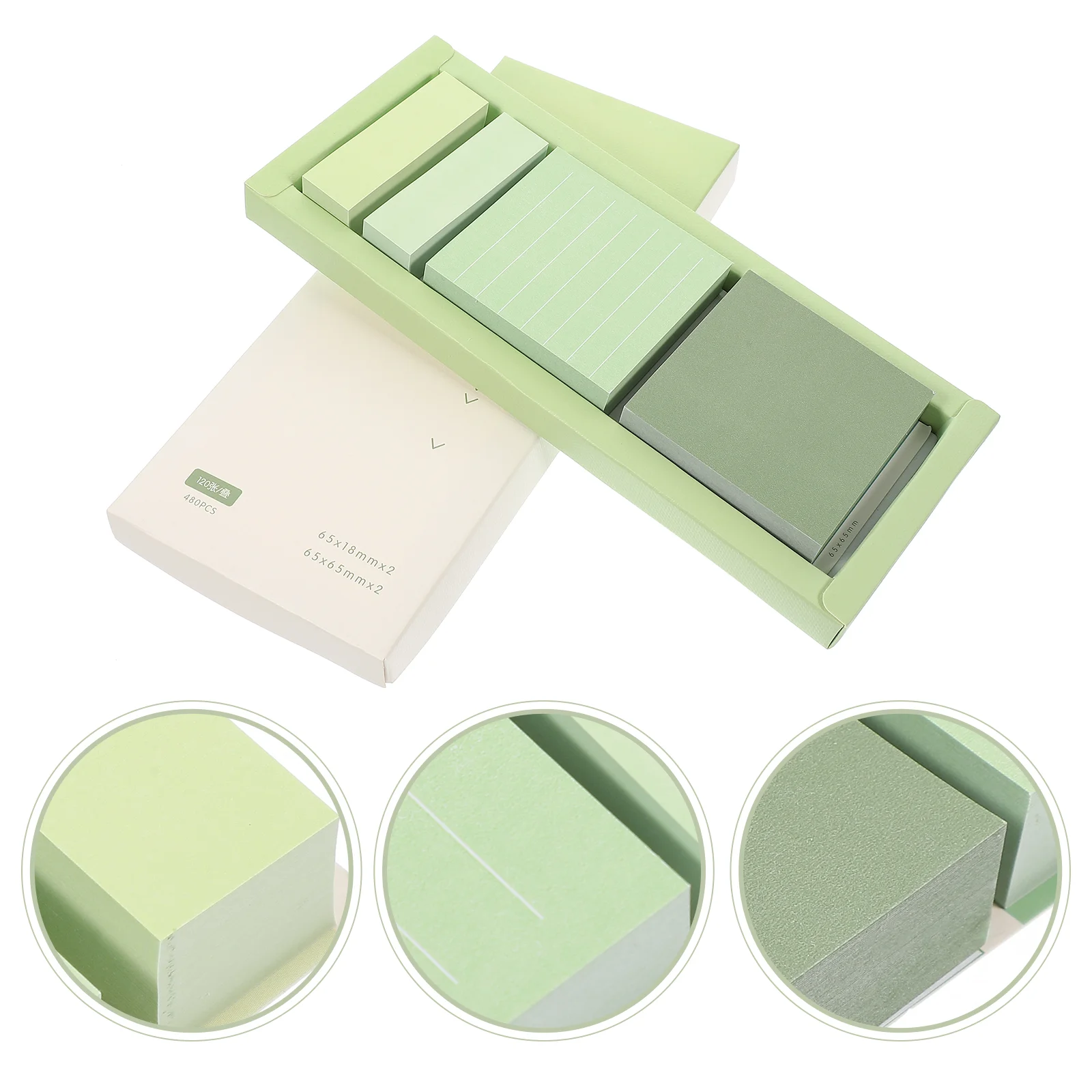 Multi-use Sticky Tabs Note Labels Memo Papers Tear-off Decorative Stickers Green