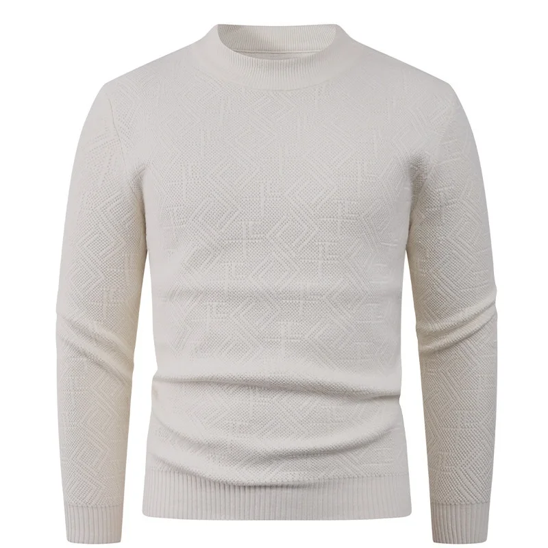 

Warm Base Layer irt 2025 Autumn Winter Men's Knitted Pure Color Casual round Ne Sweater Large Size Comfortable Breathable
