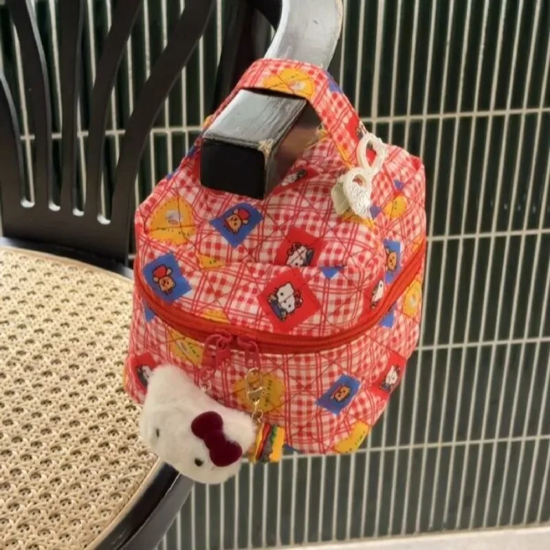 

Girly Heart Hello Kitty Sanrio Girls Cosmetic Bag 2025 Cute Cartoon Large Capacity Kawaii Portable Handheld Travel Storage Bag