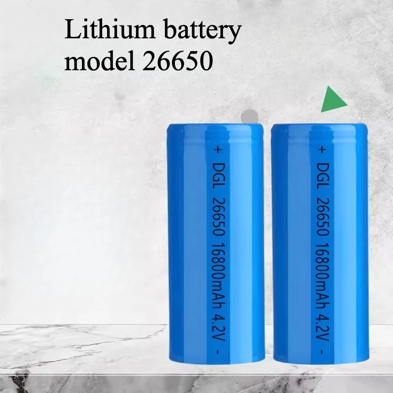 16800mAh 26650 Battery 3.7V Rechargeable Battery Strong Light Flashlight Outdoor Products Intelligent Robot Solar Street Lamp