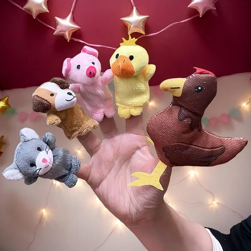 Toddler Finger Puppets Interactive Children's Toy Set Of 5 Animal Puppets For Easter Basket Stuffers Egg Fillers School