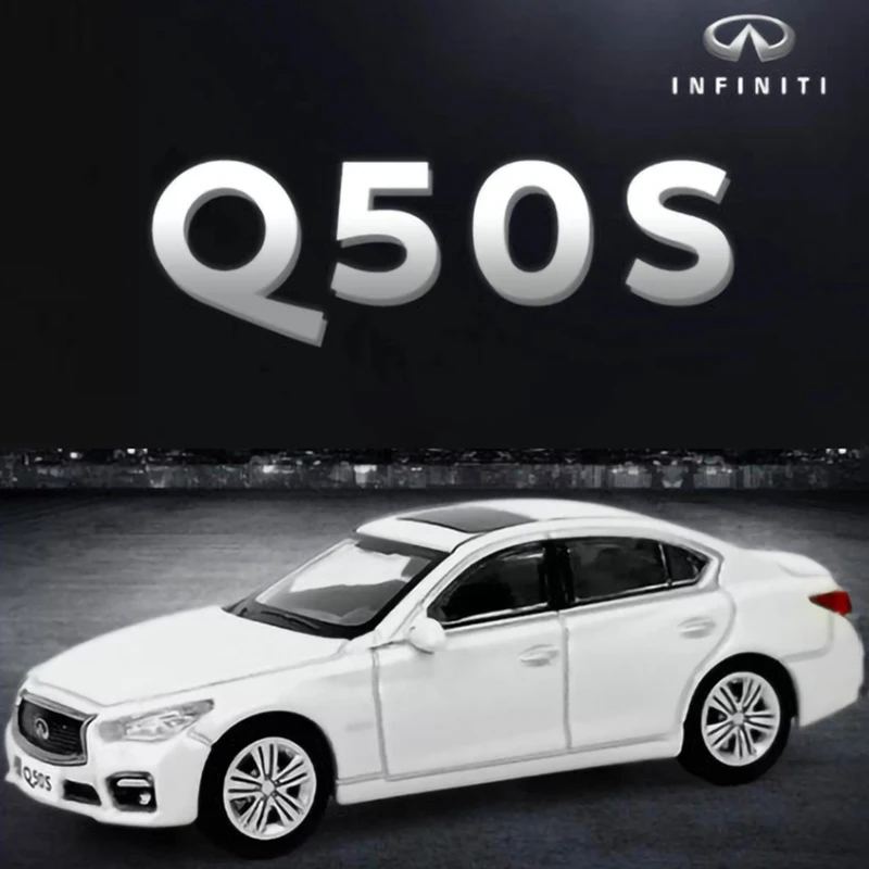 PAUDI MODELO Diecast 1:64 escala INFINITI Q50S coche en miniatura de aleación decoración estática coleccionables juguetes de regalo