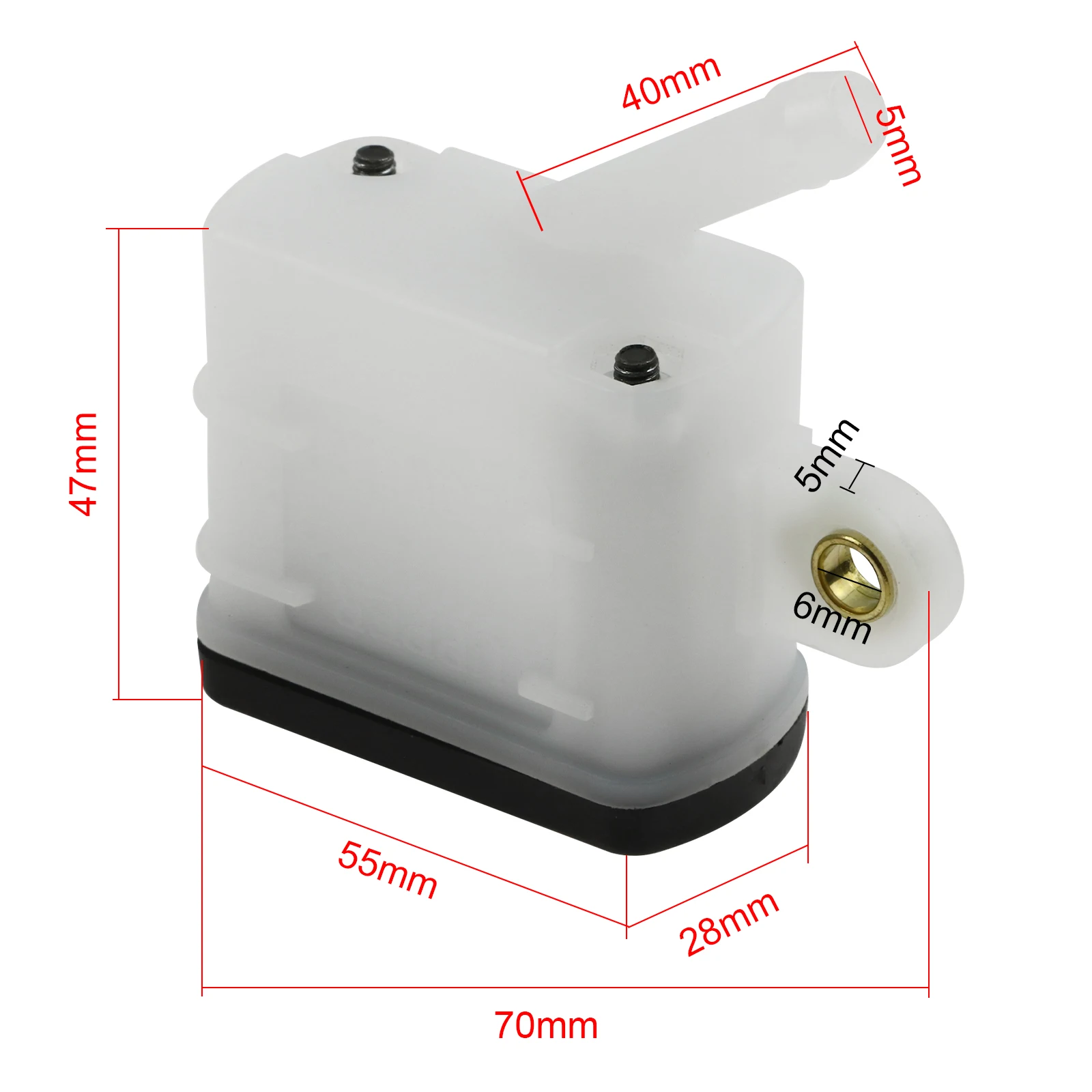 Rear Brake Master Cylinder Tank Oil Cup Fluid Bottle Reservoir for Honda ATC 200X 350X 250R TRX 250X 300EX 400EX LT230E KSF250