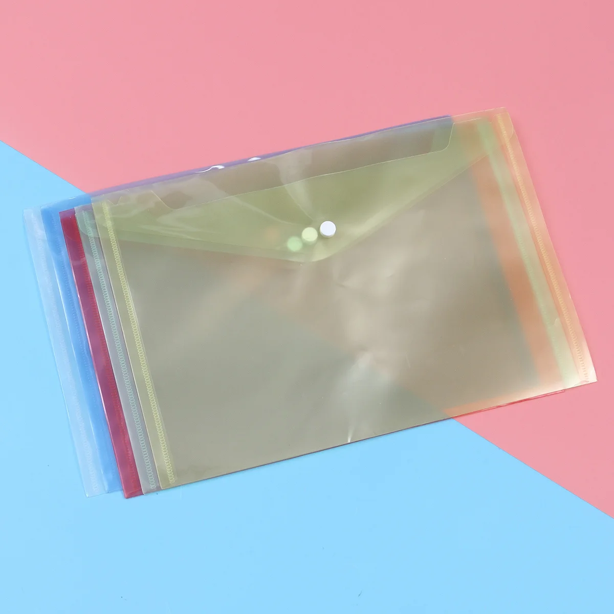 24 قطعة من حقيبة المستندات البلاستيكية الشفافة السميكة، حامل الملفات، مجلد منظم بسحاب للمدرسة والمكتب والسفر والقرطاسية