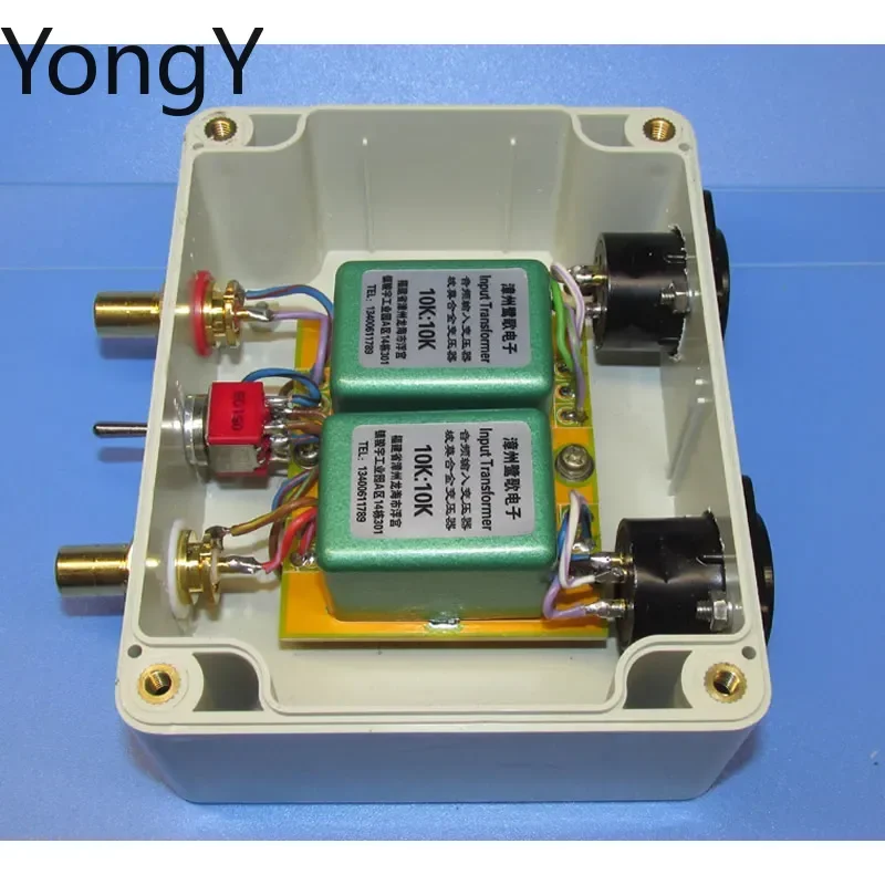 10K: 10K or 10K：600Ω permalloy transformer single-ended balanced converter, frequency response: 20Hz ~ 120KHz -1.6DB