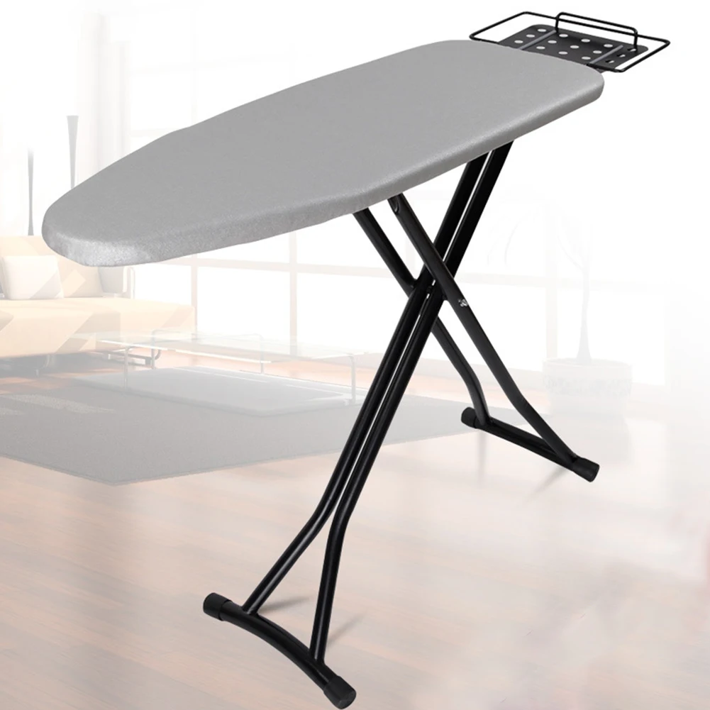 Heavy Duty Compact Iron Board Height Adjustable Foldable Ironing Board with Heat Resistant Cover Steam Iron Rest Non-Slip Legs