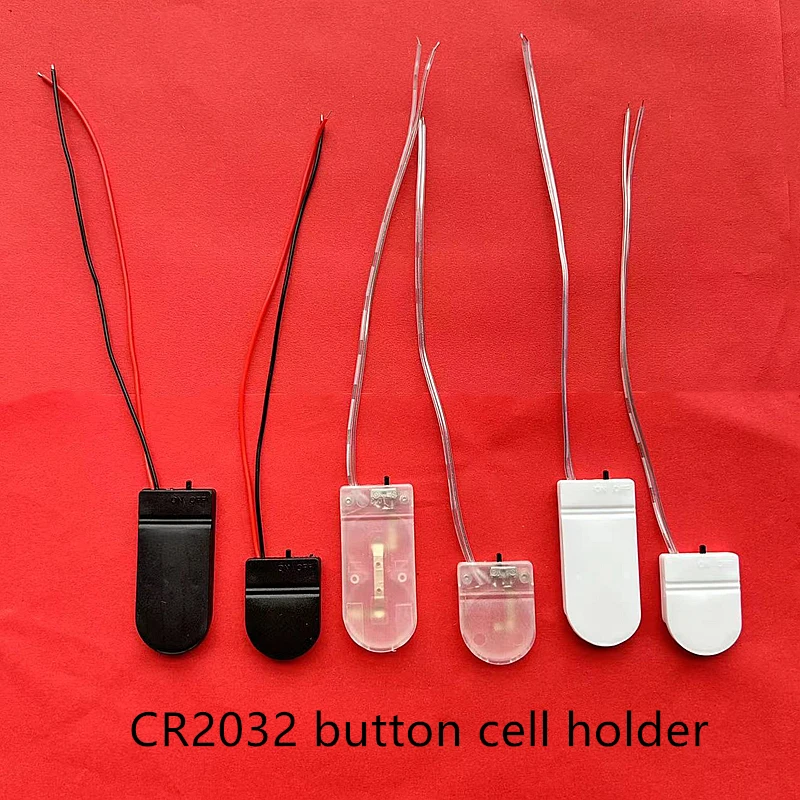 Caja de almacenamiento de batería con interruptor de encendido y apagado, 10 unidades, CR2025, CR2032