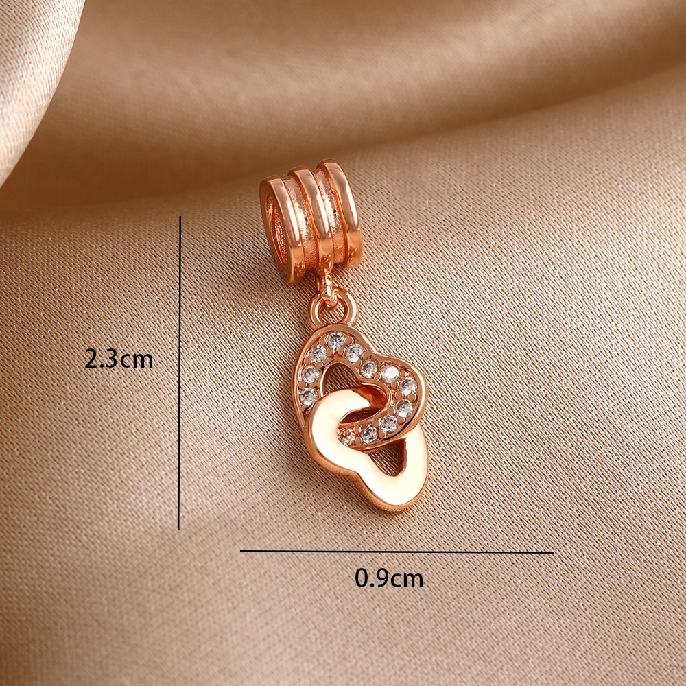 New S925 Silver Rose Gold Lock Love Bow Tree Safety Buckle Charm Bead Fit for Bracelet Necklace DIY Women's Boutique Jewelry