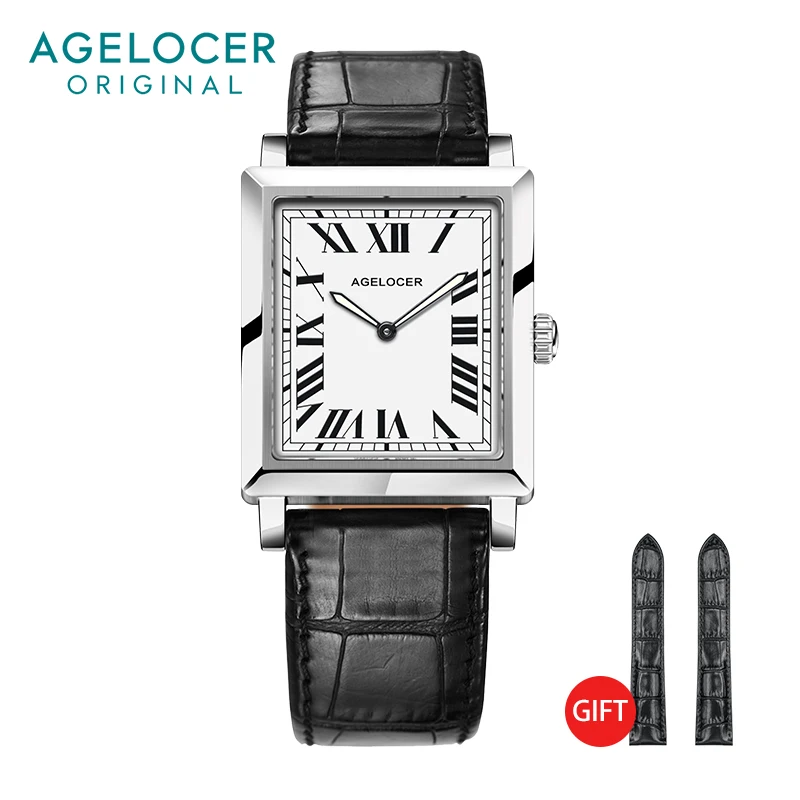 AGELOCER Original Brand Ladies Watches Women Fashion Quartz watch Genuine Real Leather Luminous 6.2MM Thin Dress Watche