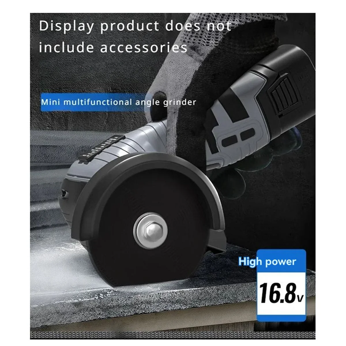 A002 16.8V Cordless Electric Angle Grinder 6500r/Min LithiumBattery Mini Polishing Grinding Machine Diamond Cutting Power(US)