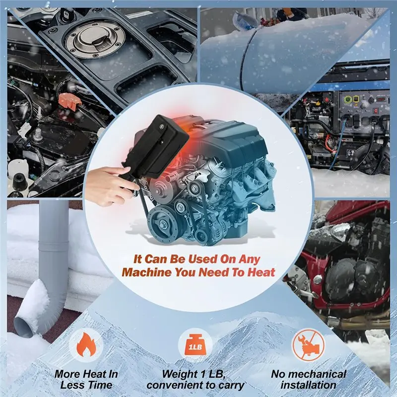 

Upgraded Magnetic Engine Block Heater 1155 1155X 1153, 120V 200W, Fits For Car, Truck, Tractor, Snow Blower, Chain Saw-Y79A