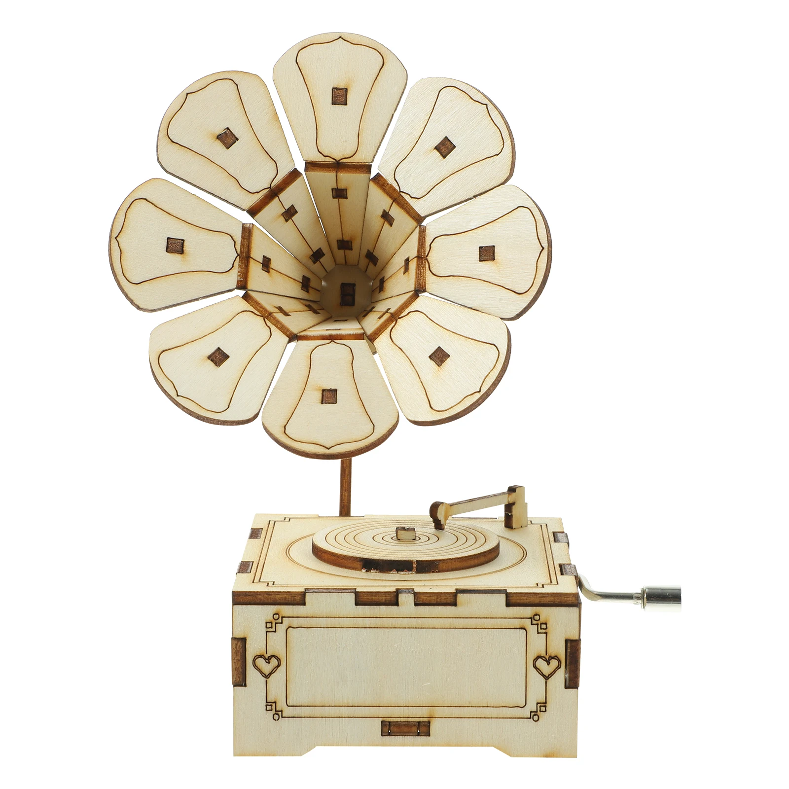 

Delicate Wooden Music Box Ornament Safe Material Unique Design Office Living Room Home Decoration DIY Craft Gift