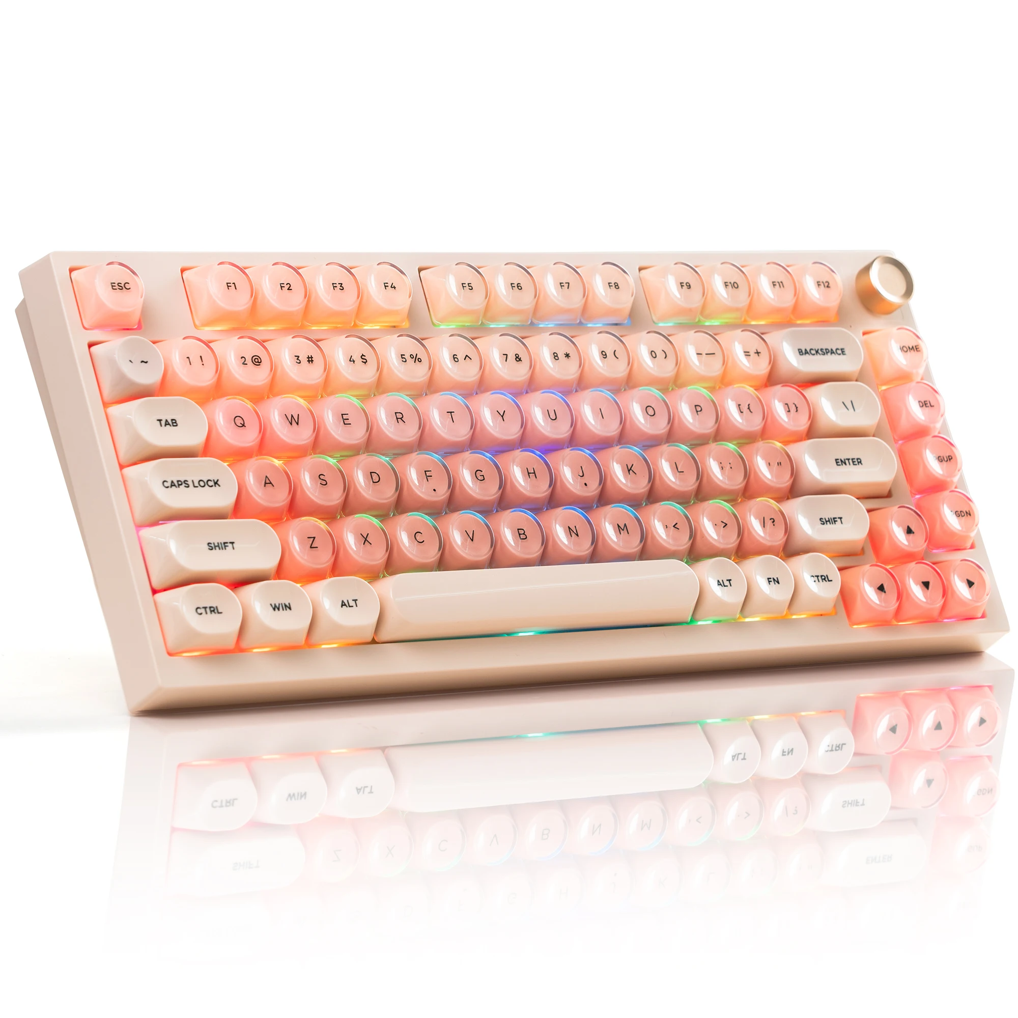 

WK75 Liquid Multi-Media Knob 75% TKL Tri-Mode Wireless 2.4G Bluetooth Mechanical Keyboard Hot Swap Gamer Keyboard RGB Backlit