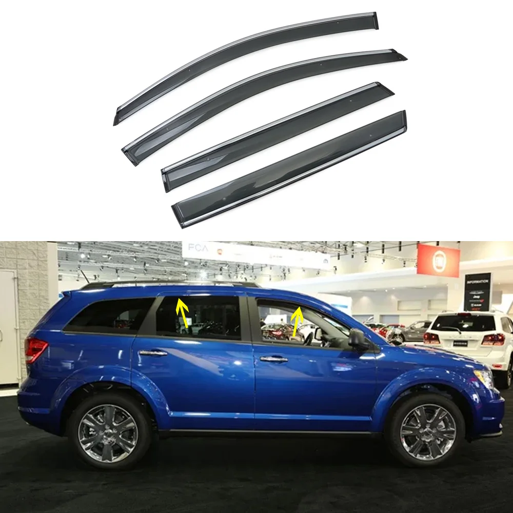 

Window Deflectors For Dodge Journey JC For Fiat Freemont 2012-2019 2020 Car Wind Deflector Sun Guard Rain Vent Visor Cover Trim