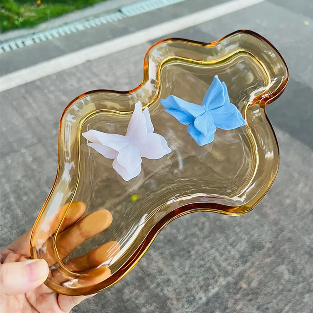 Big Cloud Tray Epoxy Resin Mold Home Decoration DIY Round Storage Tray Plaster Mold Plum Blossom Trinkets Dish Concrete Molds