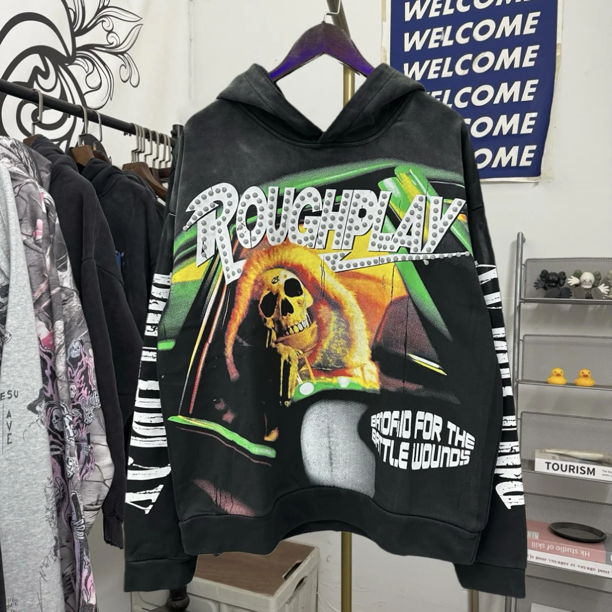 

Retro Waed American High Street Rough Play Devil Skull Print Loose Fit Hoodie Sweatirt for Men And Women Trendy Streetwear