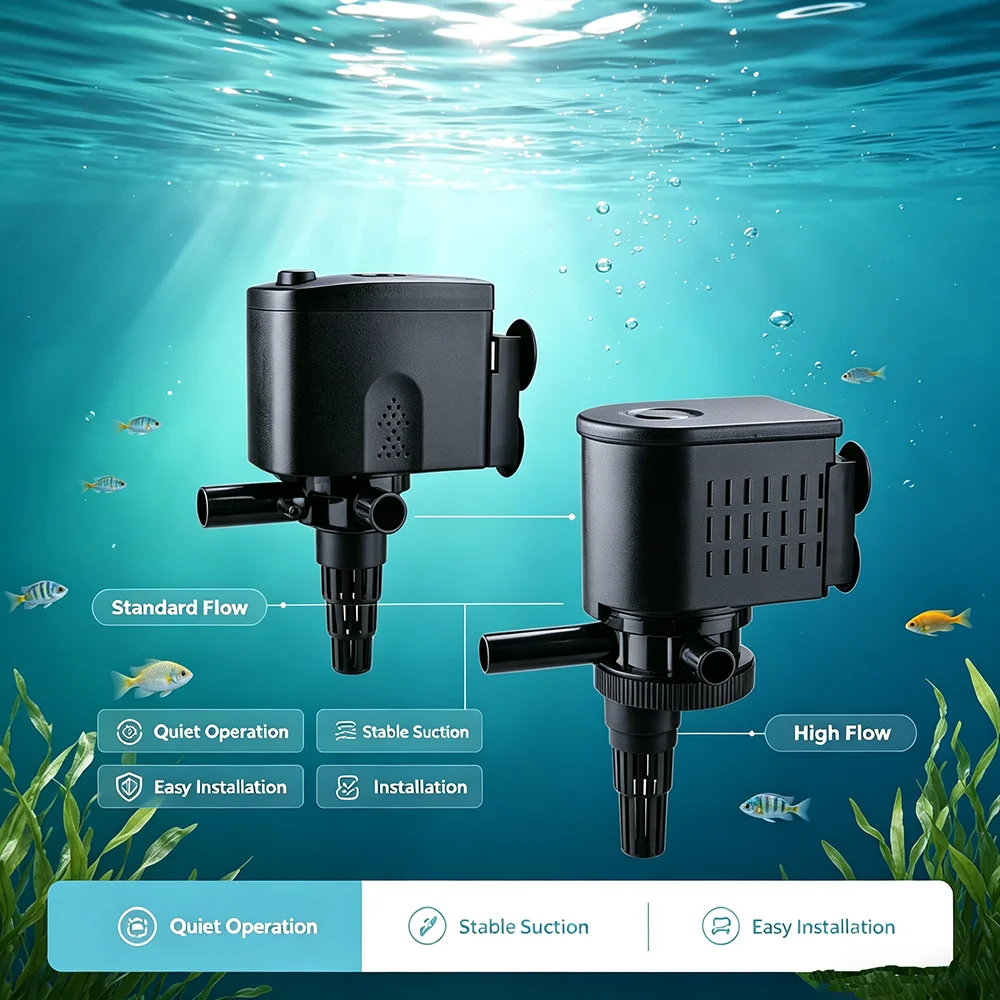 Fish tank three-in-one upper filtration with built-in submersible pump, aquarium, ultra silent oxygen boosting pump
