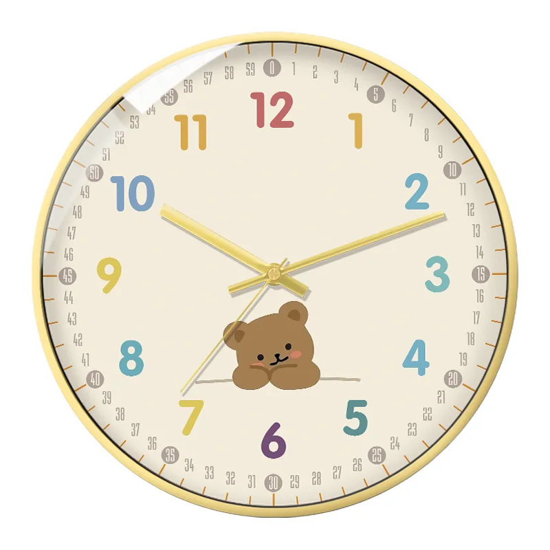 Simple Silent Clocks Living Room Bedroom Wall Hanging Clock Early Childhood Room Quartz Watch Home Decoration