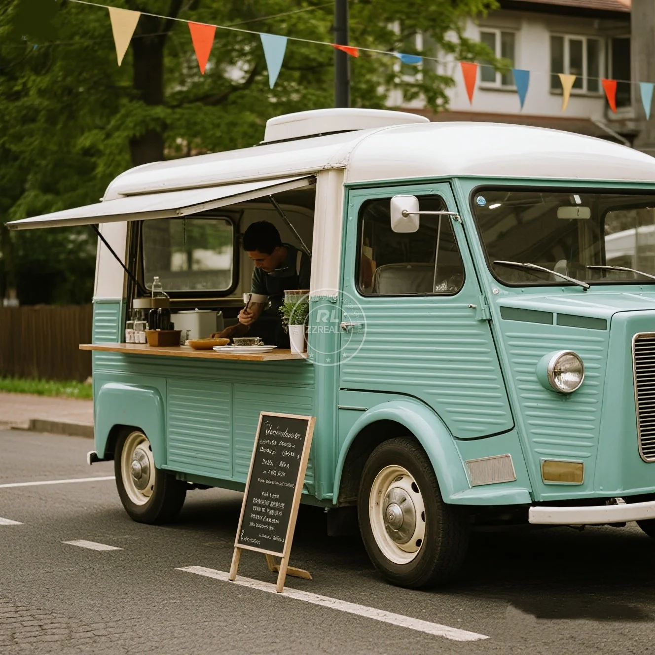 

Electric Vintage Citroen Food Trailer, Food Truck, Food Van Mobile Kitchen for Hot Dog Buger, Icecream Truck in Sale